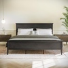 image:imageFlash Furniture Fiona King Wood Platform Bed Frame Solid Wood Construction Headboard Footboard Slatted Bottom Light BrownDark Gray