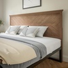 image:imageFlash Furniture Fiona Queen Size Wooden Headboard Only Herringbone Patterned Adjustable Headboard in Gray WashLight Brown