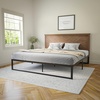 image:imageFlash Furniture Fiona Queen Size Wooden Headboard Only Herringbone Patterned Adjustable Headboard in Gray WashLight Brown