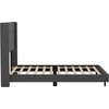 image:imageFlash Furniture Hollis Upholstered Platform Bed  Gray Faux Linen Wingback Headboard  Twin  Mattress Foundation with Slatted Supports  No Box Spring NeededCharcoal