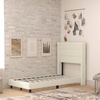image:imageFlash Furniture Hollis Upholstered Platform Bed  Gray Faux Linen Wingback Headboard  Twin  Mattress Foundation with Slatted Supports  No Box Spring NeededBeige