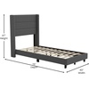 image:imageFlash Furniture Hollis Upholstered Platform Bed  Gray Faux Linen Wingback Headboard  Twin  Mattress Foundation with Slatted Supports  No Box Spring NeededCharcoal