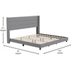 image:imageFlash Furniture Hollis Upholstered Platform Bed  Gray Faux Linen Wingback Headboard  Twin  Mattress Foundation with Slatted Supports  No Box Spring NeededGrey