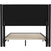 image:imageFlash Furniture Hollis Upholstered Platform Bed  Gray Faux Linen Wingback Headboard  Twin  Mattress Foundation with Slatted Supports  No Box Spring NeededGrey