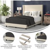 image:imageFlash Furniture Hollis Upholstered Platform Bed  Gray Faux Linen Wingback Headboard  Twin  Mattress Foundation with Slatted Supports  No Box Spring NeededBeige