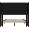 image:imageFlash Furniture Hollis Upholstered Platform Bed  Gray Faux Linen Wingback Headboard  Twin  Mattress Foundation with Slatted Supports  No Box Spring NeededCharcoal