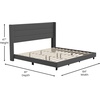 image:imageFlash Furniture Hollis Upholstered Platform Bed  Gray Faux Linen Wingback Headboard  Twin  Mattress Foundation with Slatted Supports  No Box Spring NeededCharcoal