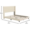 image:imageFlash Furniture Hollis Upholstered Platform Bed  Gray Faux Linen Wingback Headboard  Twin  Mattress Foundation with Slatted Supports  No Box Spring NeededBeige
