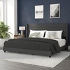 image:imageFlash Furniture Hollis Upholstered Platform Bed  Gray Faux Linen Wingback Headboard  Twin  Mattress Foundation with Slatted Supports  No Box Spring NeededCharcoal