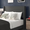 image:imageFlash Furniture Hollis Upholstered Platform Bed  Gray Faux Linen Wingback Headboard  Twin  Mattress Foundation with Slatted Supports  No Box Spring NeededCharcoal