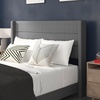 image:imageFlash Furniture Hollis Upholstered Platform Bed  Gray Faux Linen Wingback Headboard  Twin  Mattress Foundation with Slatted Supports  No Box Spring NeededGrey