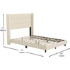 image:imageFlash Furniture Hollis Upholstered Platform Bed  Gray Faux Linen Wingback Headboard  Twin  Mattress Foundation with Slatted Supports  No Box Spring NeededBeige