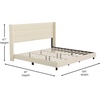 image:imageFlash Furniture Hollis Upholstered Platform Bed  Gray Faux Linen Wingback Headboard  Twin  Mattress Foundation with Slatted Supports  No Box Spring NeededBeige