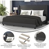 image:imageFlash Furniture Hollis Upholstered Platform Bed  Gray Faux Linen Wingback Headboard  Twin  Mattress Foundation with Slatted Supports  No Box Spring NeededCharcoal