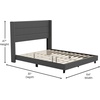 image:imageFlash Furniture Hollis Upholstered Platform Bed  Gray Faux Linen Wingback Headboard  Twin  Mattress Foundation with Slatted Supports  No Box Spring NeededCharcoal