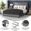 image:imageFlash Furniture Hollis Upholstered Platform Bed  Gray Faux Linen Wingback Headboard  Twin  Mattress Foundation with Slatted Supports  No Box Spring NeededGrey