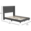 image:imageFlash Furniture Hollis Upholstered Platform Bed  Gray Faux Linen Wingback Headboard  Twin  Mattress Foundation with Slatted Supports  No Box Spring NeededCharcoal