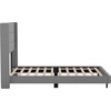 image:imageFlash Furniture Hollis Upholstered Platform Bed  Gray Faux Linen Wingback Headboard  Twin  Mattress Foundation with Slatted Supports  No Box Spring NeededGrey