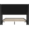 image:imageFlash Furniture Hollis Upholstered Platform Bed  Gray Faux Linen Wingback Headboard  Twin  Mattress Foundation with Slatted Supports  No Box Spring NeededCharcoal