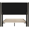 image:imageFlash Furniture Hollis Upholstered Platform Bed  Gray Faux Linen Wingback Headboard  Twin  Mattress Foundation with Slatted Supports  No Box Spring NeededBeige
