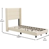 image:imageFlash Furniture Hollis Upholstered Platform Bed  Gray Faux Linen Wingback Headboard  Twin  Mattress Foundation with Slatted Supports  No Box Spring NeededBeige