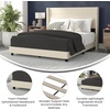 image:imageFlash Furniture Hollis Upholstered Platform Bed  Gray Faux Linen Wingback Headboard  Twin  Mattress Foundation with Slatted Supports  No Box Spring NeededBeige