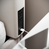 image:imageFlash Furniture Hugo Twin Headboard with 2 Outlets USB Port USB TypeC Port Faux Linen Upholstery Dual Hanging Options BeigeBeige