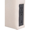 image:imageFlash Furniture Hugo Twin Headboard with 2 Outlets USB Port USB TypeC Port Faux Linen Upholstery Dual Hanging Options BeigeBeige