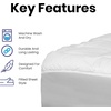 image:imageFlash Furniture King Size Hypoallergenic Mattress Pad Quilted Fitted Mattress Cover Cotton Top Stretches up to 21 Inches Deep