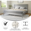 image:imageFlash Furniture Kingston Solid Wood Platform Bed with Wooden Slats and Headboard No Box Spring Needed Queen Size BrownGrey