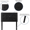image:imageFlash Furniture Lennox Adjustable Height Button Tufted and Box Stitch Upholstered King Size Headboard in Black VinylBlack