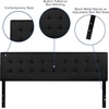 image:imageFlash Furniture Lennox Adjustable Height Button Tufted and Box Stitch Upholstered King Size Headboard in Black VinylBlack