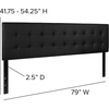 image:imageFlash Furniture Lennox Adjustable Height Button Tufted and Box Stitch Upholstered King Size Headboard in Black VinylBlack