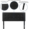 image:imageFlash Furniture Lennox Adjustable Height Button Tufted and Box Stitch Upholstered King Size Headboard in Black VinylBlack