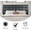 image:imageFlash Furniture Lennox Adjustable Height Button Tufted and Box Stitch Upholstered King Size Headboard in Black VinylBlack