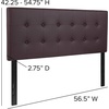 image:imageFlash Furniture Lennox Adjustable Height Button Tufted and Box Stitch Upholstered King Size Headboard in Black VinylBrown
