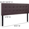 image:imageFlash Furniture Lennox Adjustable Height Button Tufted and Box Stitch Upholstered King Size Headboard in Black VinylBrown