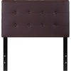 image:imageFlash Furniture Lennox Adjustable Height Button Tufted and Box Stitch Upholstered King Size Headboard in Black VinylBrown