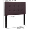 image:imageFlash Furniture Lennox Adjustable Height Button Tufted and Box Stitch Upholstered King Size Headboard in Black VinylBrown