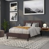 image:imageFlash Furniture Lennox Adjustable Height Button Tufted and Box Stitch Upholstered King Size Headboard in Black VinylBrown