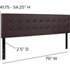 image:imageFlash Furniture Lennox Adjustable Height Button Tufted and Box Stitch Upholstered King Size Headboard in Black VinylBrown