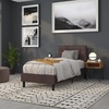 image:imageFlash Furniture Lennox Adjustable Height Button Tufted and Box Stitch Upholstered King Size Headboard in Black VinylBrown