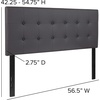 image:imageFlash Furniture Lennox Adjustable Height Button Tufted and Box Stitch Upholstered King Size Headboard in Black VinylGray