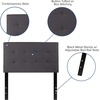image:imageFlash Furniture Lennox Adjustable Height Button Tufted and Box Stitch Upholstered King Size Headboard in Black VinylGray