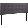 image:imageFlash Furniture Lennox Adjustable Height Button Tufted and Box Stitch Upholstered King Size Headboard in Black VinylGray