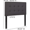image:imageFlash Furniture Lennox Adjustable Height Button Tufted and Box Stitch Upholstered King Size Headboard in Black VinylGray