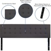 image:imageFlash Furniture Lennox Adjustable Height Button Tufted and Box Stitch Upholstered King Size Headboard in Black VinylGray