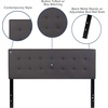 image:imageFlash Furniture Lennox Adjustable Height Button Tufted and Box Stitch Upholstered King Size Headboard in Black VinylGray