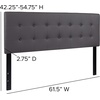 image:imageFlash Furniture Lennox Adjustable Height Button Tufted and Box Stitch Upholstered King Size Headboard in Black VinylGray