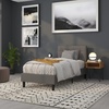 image:imageFlash Furniture Lennox Adjustable Height Button Tufted and Box Stitch Upholstered King Size Headboard in Black VinylGray